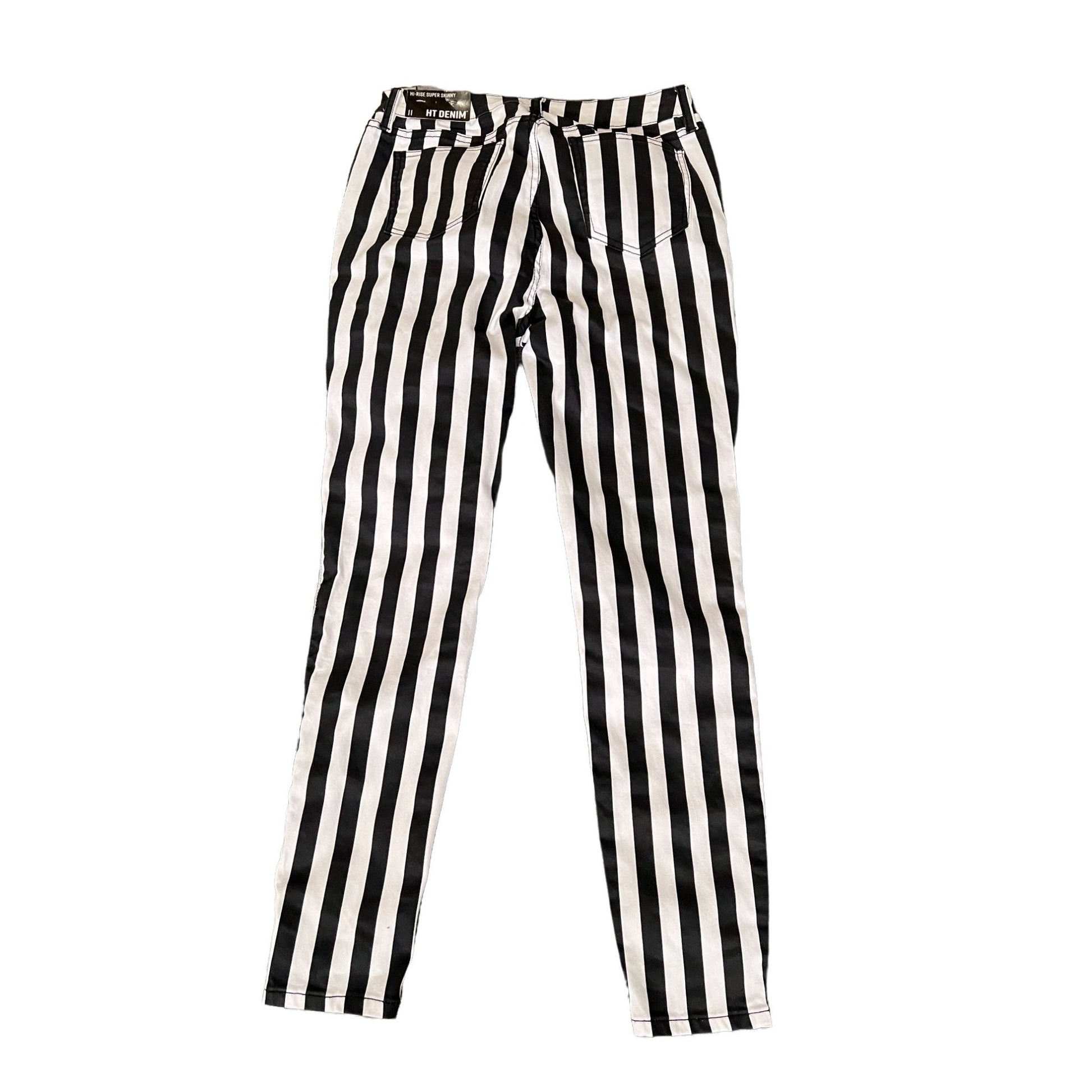 Plus Size - Black & White Stripe Crepe Wide Leg Pant - Torrid